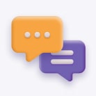 a couple of speech bubbles sitting next to each other
